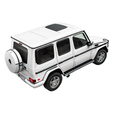 White Mercedes gwagon back sticker