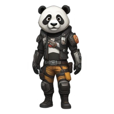 Panda as borderlands full body sticker