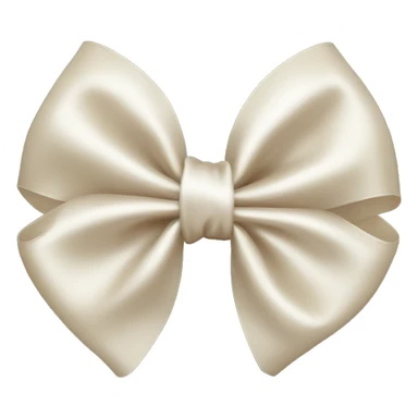 white and beige big satin bow sticker
