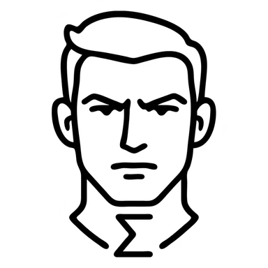 sigma male face, confident expression, sharp jawline, intense eyes, minimalist icon style sticker