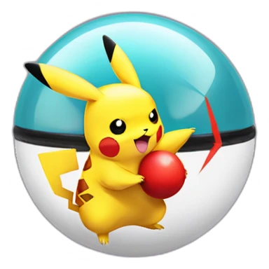 pikachu in an opened poke ball sticker