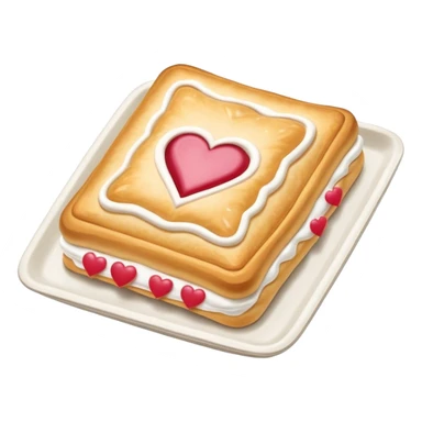 Frosted Toaster strudel pastry with hearts sticker