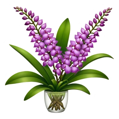 super big bouquet Rhynchostylis Orchid, stem, leaf sticker