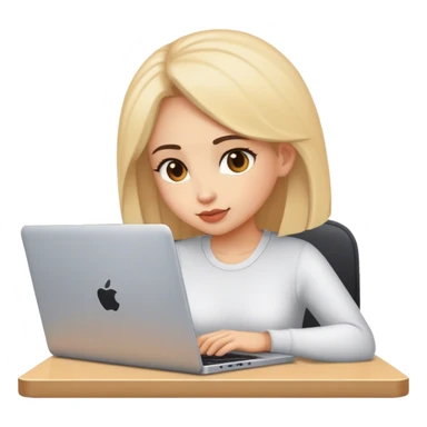 girl developer behind laptop sticker