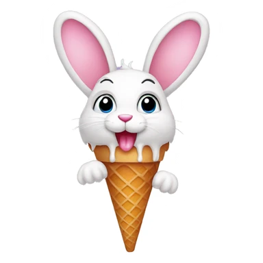 Rabbit with icecream cone sticker