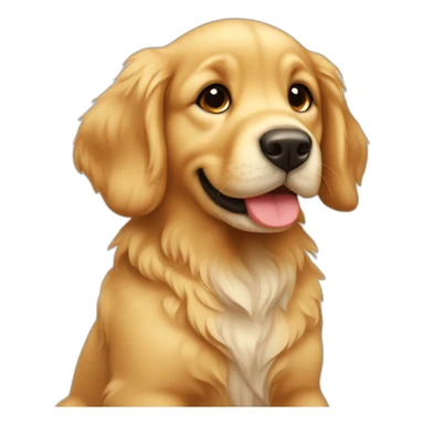 cute puppy golden retriever beige full body sticker