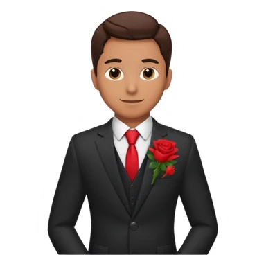 man with rose in his suit pocket sticker