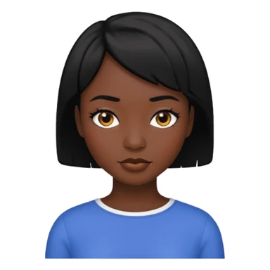 short hair queen black hair sticker