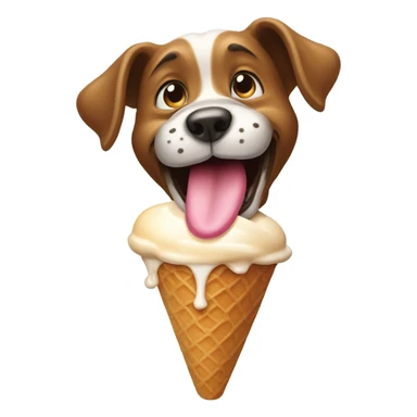 A dog eating ice cream  sticker