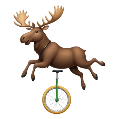 moose riding a unicycle  sticker