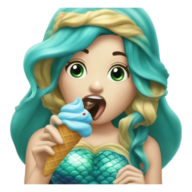 A mermaid licking icecream  sticker