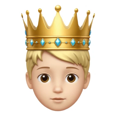 Royal Kid with fancy crown head 3d with real face sticker