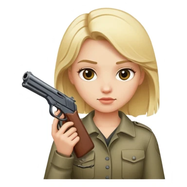 Blonde girl with a gun  sticker