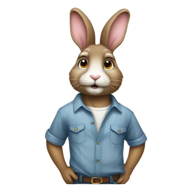 Bunny wearing a shirt  sticker