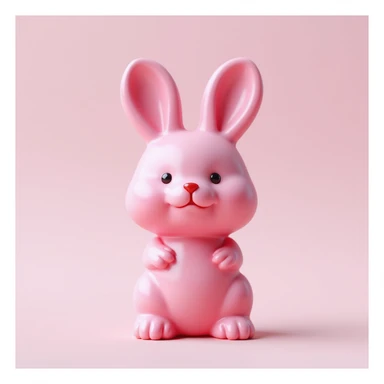 realistic pink candy shaped like a cute bunny, photorealistic style sticker