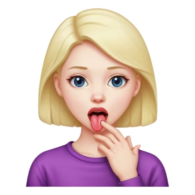girl holding her neck and sticking her tongue out sticker