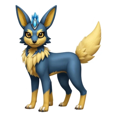 Lucario-Anubis-Umbreon-Jolteon-Fakémon-hybrid-creature (full body)  sticker