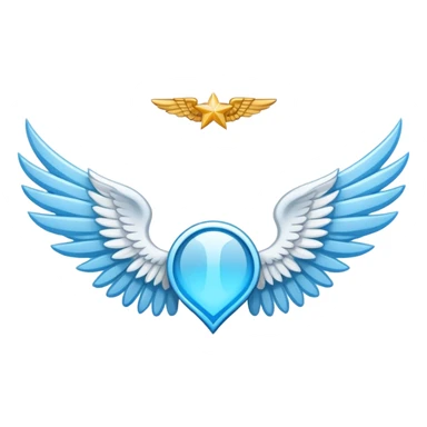 wings emblem holy saint light blue sticker