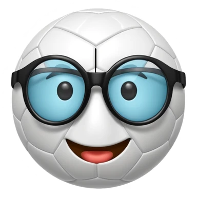 soccer ball wearing joke glasses and nose sticker