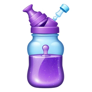 glitter purple and cian feeding bottle sticker