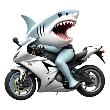 Shark on a motorcycle  sticker