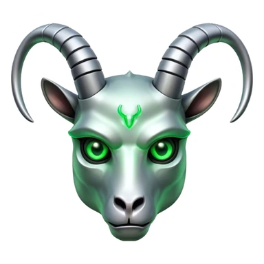 Terminator Goat head green glowing eyes sticker