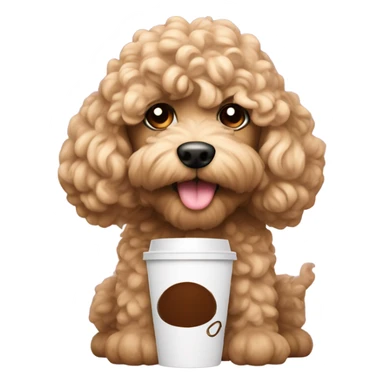 Cocapoo with coffee sticker