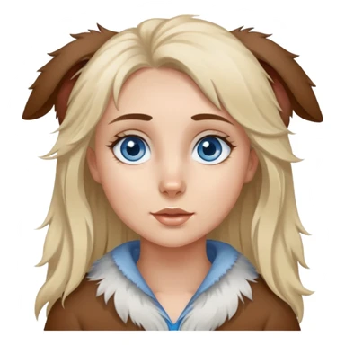 Blue eyed Blonde girl and blue eyed brown and gray Australian shepherd sticker