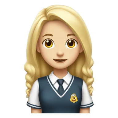 blonde girl with school uniform cute sticker