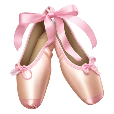 Light pink ballet pointe shoes with ribbons  sticker