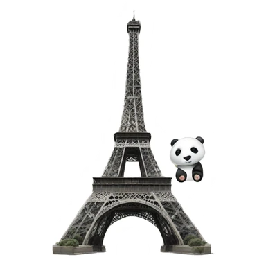 Eiffel tower with big panda sticker