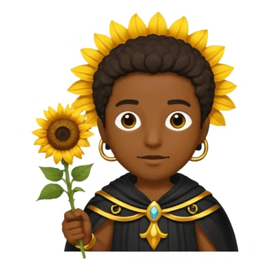 black god with sunflower, scepter sticker