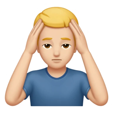 Dramatic faint backwards with back of hand on forehead sticker