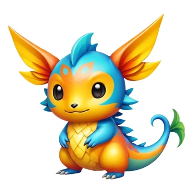 Exotic chibi Fakémon-creature sticker