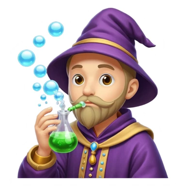 alchemist shushing while potion bubbles sticker
