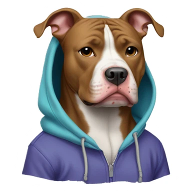 Pitbull wearing a hoodie sticker