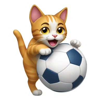 Cat playing football  sticker