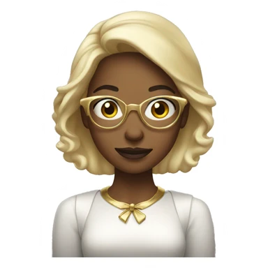 christmas girl with gold glasses holding an iPhone sticker