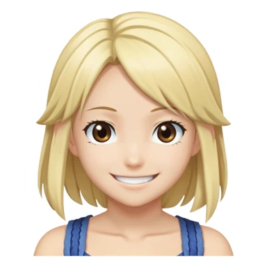 Smiling Lucy Heartfilia from Fairy Tail with blonde hair and brown eyes sticker
