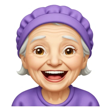 cute granny laugh her mouth wide open sticker