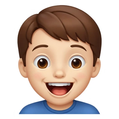 little boy laugh her mouth wide open sticker