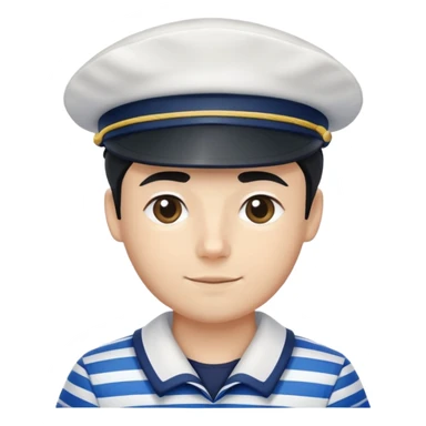 Half black half white sailor sticker