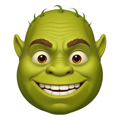 Create a Shrek emoji for a teams chat but make it more original style to the movie sticker
