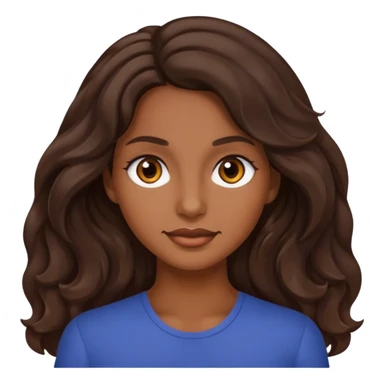 mujer trigueña oscura ,  pelo ondulado,  pelo largo  color marron oscuro, ojos marrones oscuro sticker