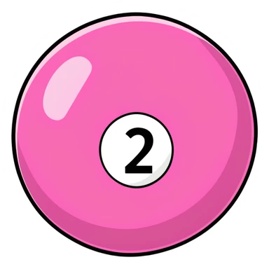 pink billiard ball with the number 23 sticker