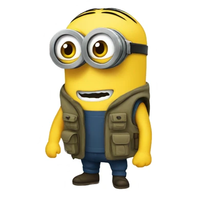 A minion in survival clothing sticker
