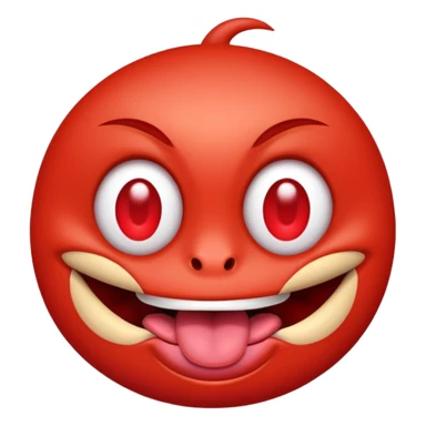 ohm red character shiny eyes tongue out sticker