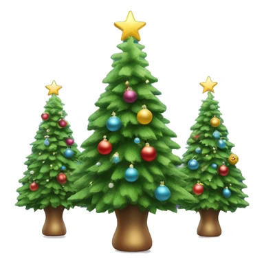 Christmas trees standing on ornaments  sticker