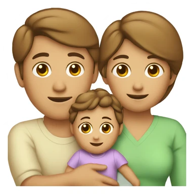 padre, madre y un hijo bebe sticker
