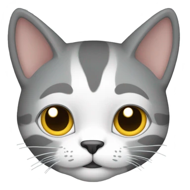 Gato de color gris solo rostro llorando sticker